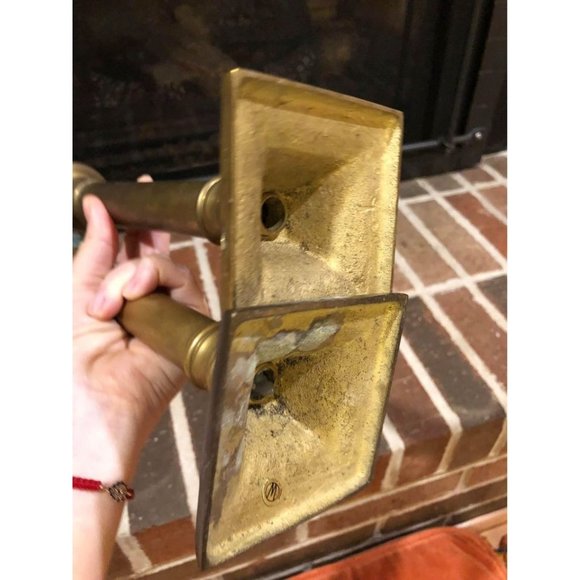 Pair of vintage gold brass candlestick holders 8.75 inches tall each - Picture 8 of 10